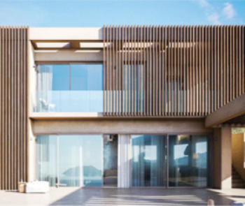 aluminum sunshades on building