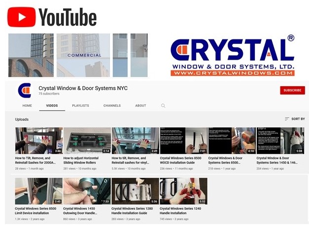 Screenshot of Crystal Windows YouTube channel.
